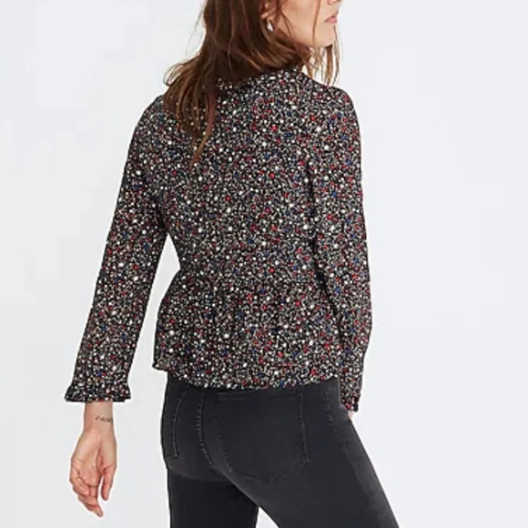 Madewell • Silk Ruffle-Hem Wrap Top in Starry Night - Picture 11 of 11
